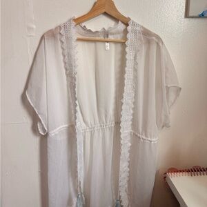 David's Bridal Ivory Lacecover up